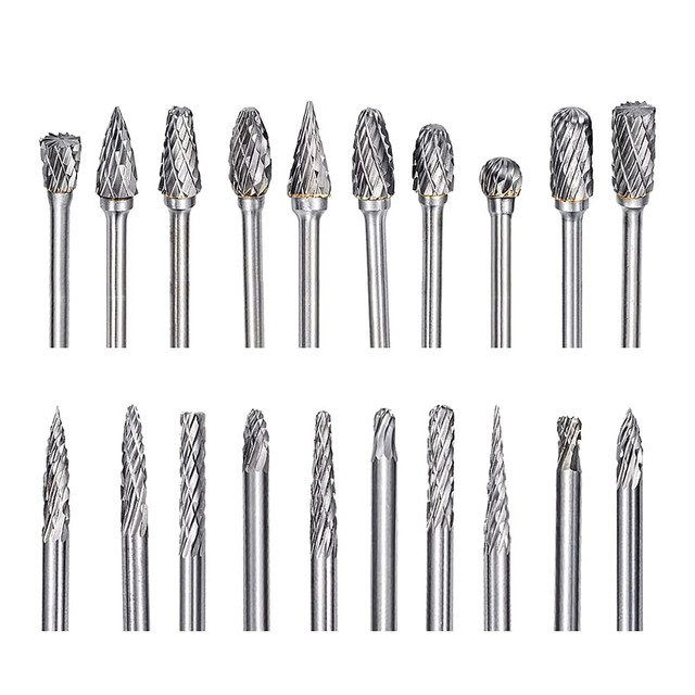 20 Pcs Carbide Double Cut for Dremel Carving Bits with 1/8 inch Shank and  1/4 inch Head Length Tungsten Carbide Rotary - AliExpress